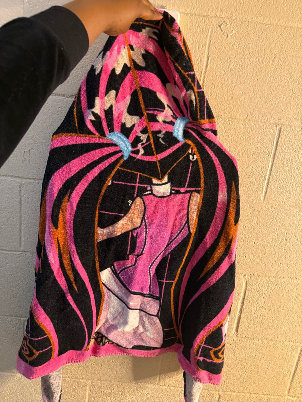 monster high Black Pink and Blue Graphic Robe